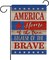 4th of July America Decorative Garden Flag, Patriotic Home of the Free Because of The Brave Yard Outside Decorations, Vintage American USA Burlap Outdoor Small Decor Double Sided 12 x 18